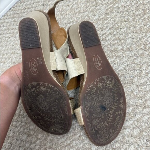 Sofft Wedge Sandals Size 10 Strappy Leather Comfort Shoes brown - Picture 8 of 12